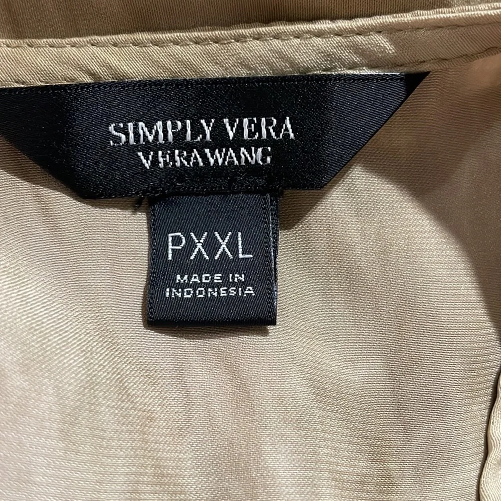 Simply Vera Vera Wang Tan Marbled Blouse - Picture 4 of 7